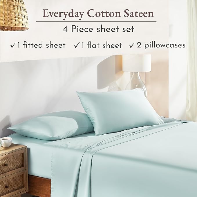 California Design Den Natural 100% Cotton Sheets Full Size Bed Set - Image 4