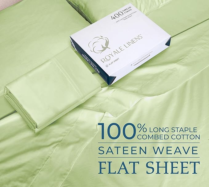 400 Thread Count 100% American Grown Cotton Flat Sheet - Image 2