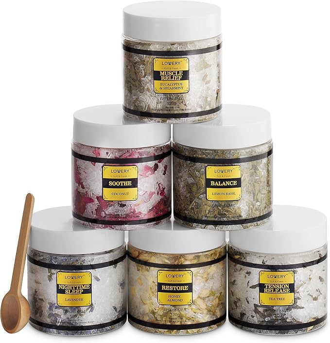 Mothers Day Gifts for Mom, Epsom Bath Salts Gift Basket Set, Self Care Salt - Image 8