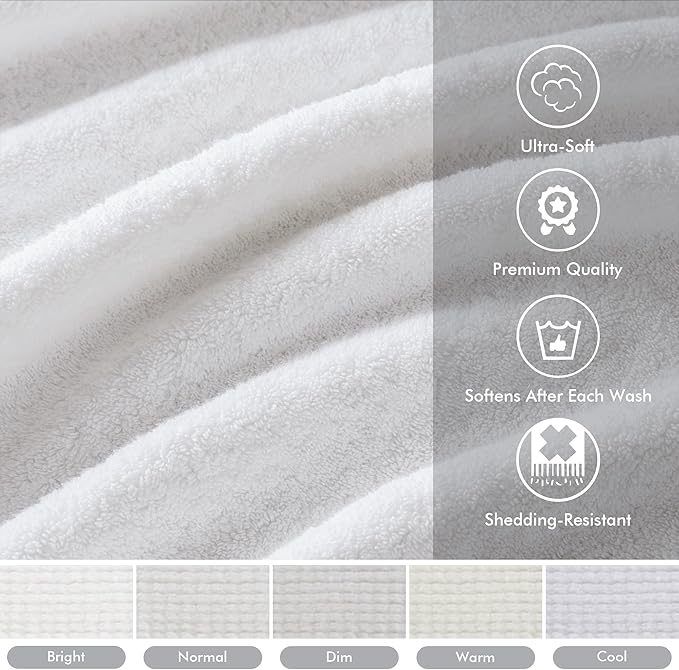 Madison Park 800GSM Bathroom Towel Set of 8 100% Cotton Bath Towel Set - Image 3
