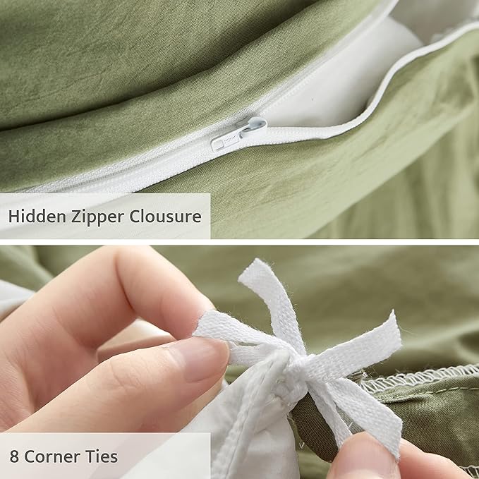 Oli Anderson Sage Green Duvet Cover Twin Size - Image 4