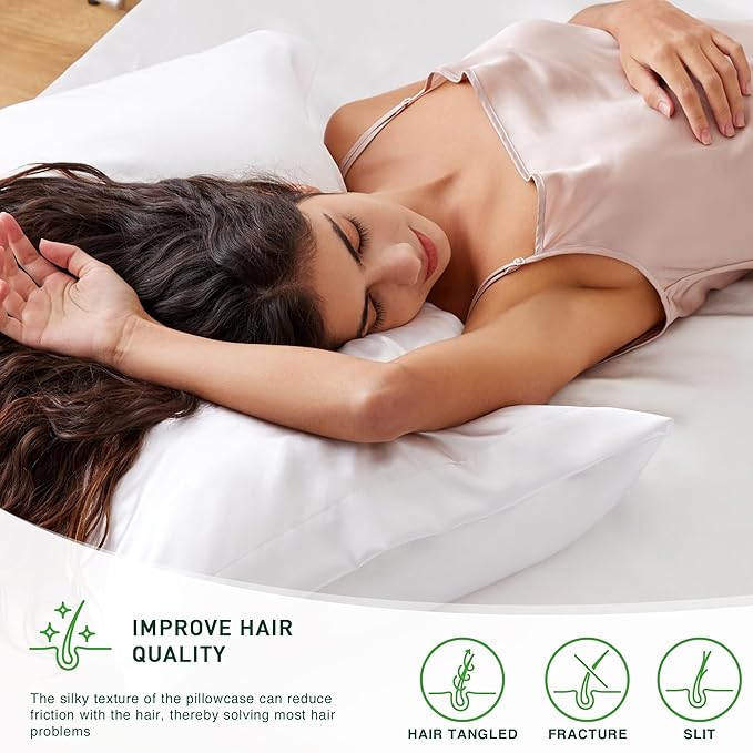 Love's cabin Satin Pillowcase Set of 2 Queen Size 20x30, Cooling Pillow Covers - Image 4