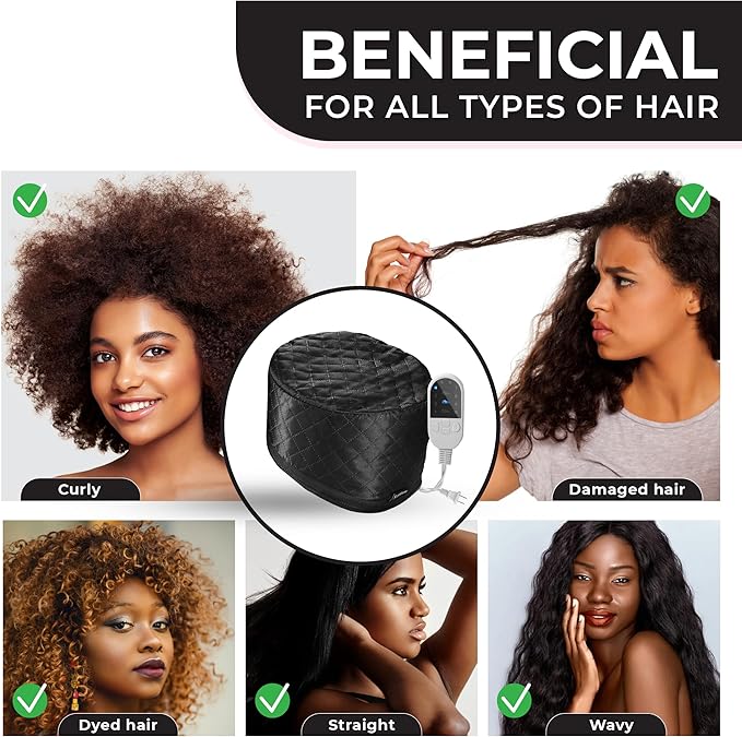 Hair Steamer for Natural Hair Home Use w/10-level Heats Up Quickly, Heat Cap - Image 6