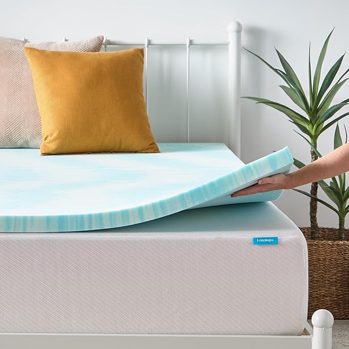 Linenspa 2 Inch Swirl Gel Memory Foam Mattress Topper, Full Size – Cooling Gel - Image 8
