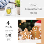 Air Freshener for Home, 4 Pack, Gingerbread, Odor Eliminator for Small Area Closets Bathroom Pets Strong Odor, Up to 120 Days