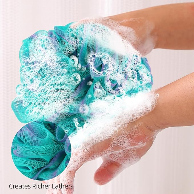 Fu Store Loofah Sponge Shower Loofahs 60g Bath Sponges Mesh Balls 4 Colors - Image 2