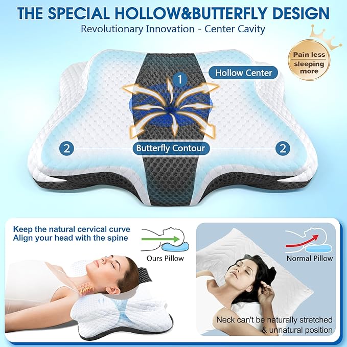 CHxxy Memory Foam Pillows, Cervical Pillow - Image 2