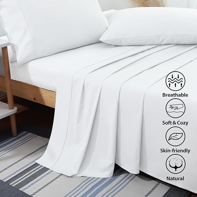 Flat Sheet Only Twin Size, 400 TC 100% Egyptian Cotton Flat Sheet - Image 3