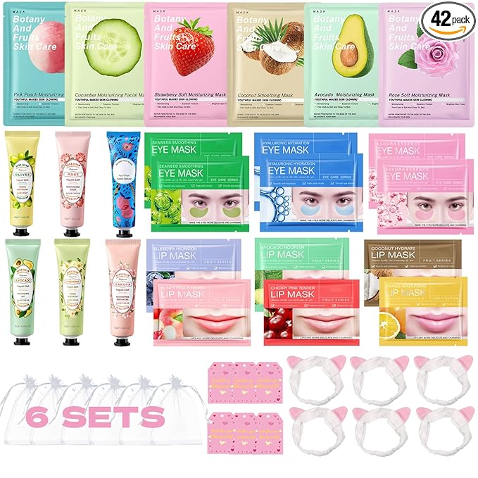 42 PCS Spa Party Supplies for Women, Spa Party Favors, Facial Masks, Under Eye by Unknown