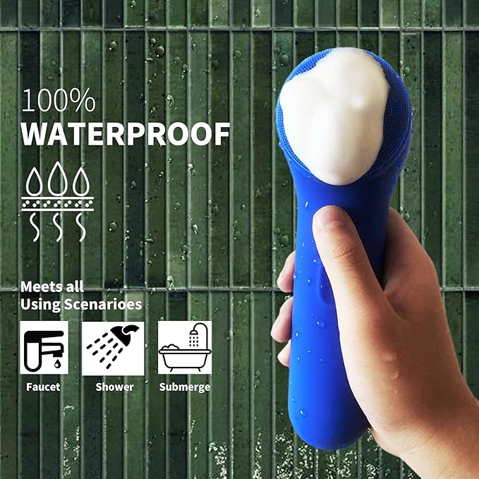 Premium Facial Cleansing Brush, Waterproof Face Scrubber, Spin & Sonic Modes - Image 4