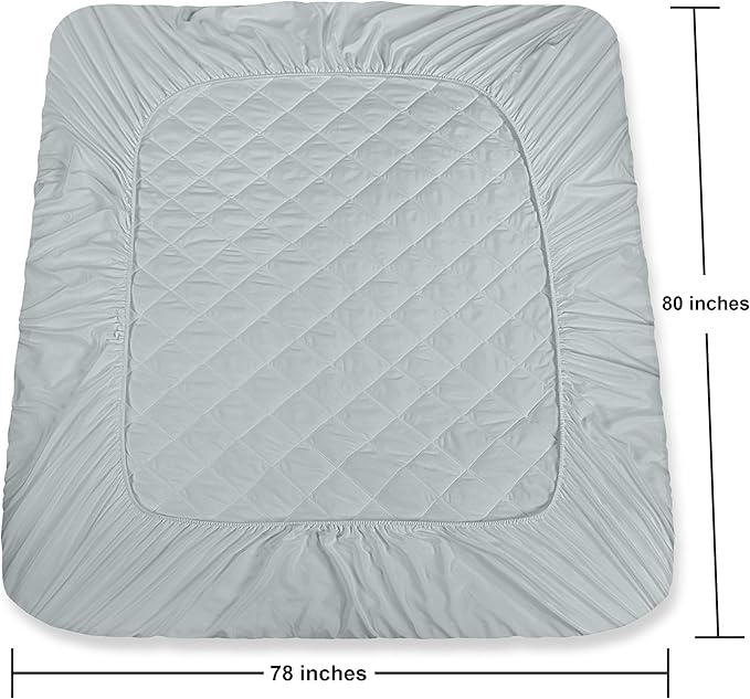 Utopia Bedding Quilted Fitted Mattress Pad, King Size, Elastic Fitted Mattress - Image 4