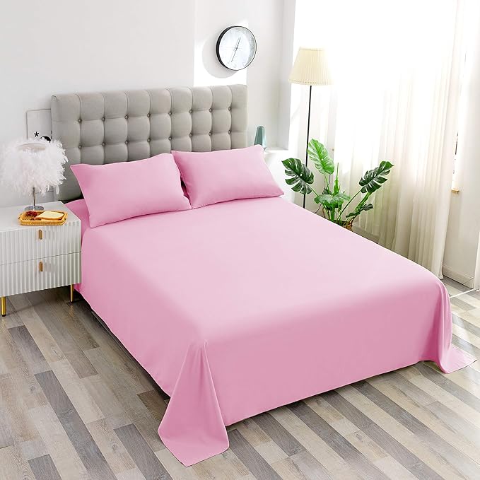 Sfoothome Bedding Flat Sheet, Queen Pink Top Sheet - Image 5