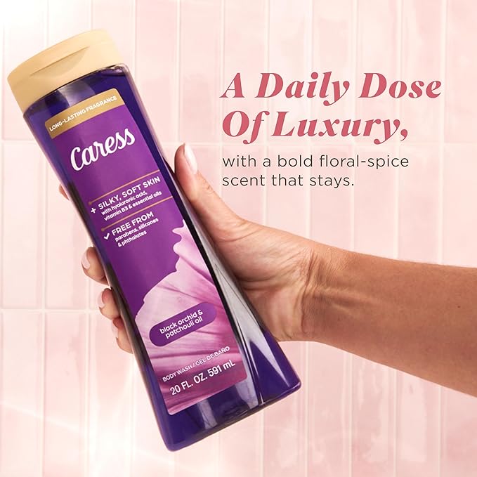 Caress Black Orchid & Patchouli Oil Body Wash, Hyaluronic Acid & Vitamin B3 - Image 6