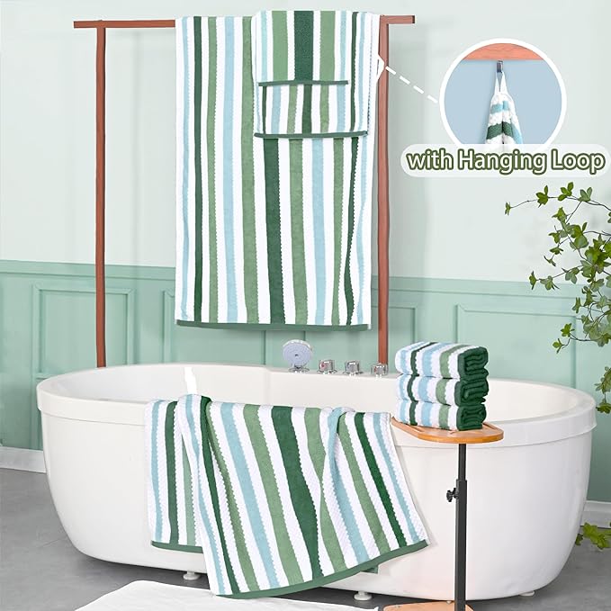 Green and White Towels - Image 5