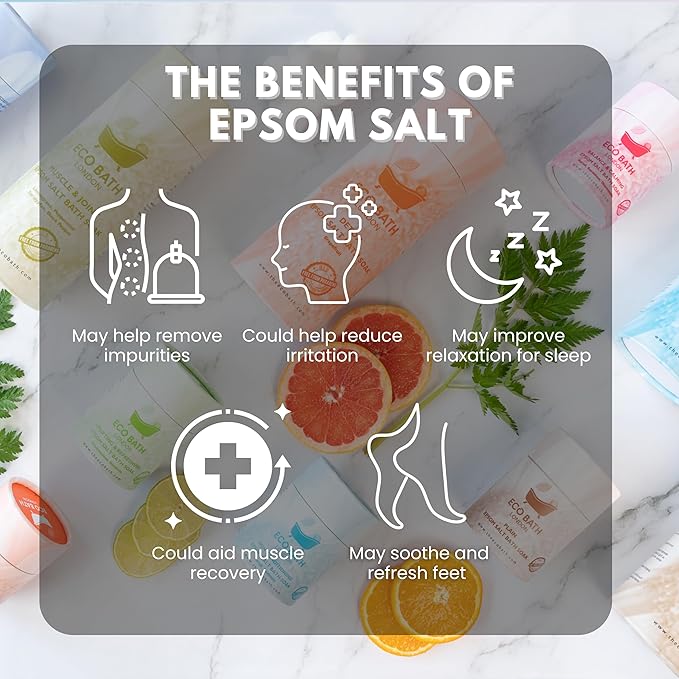 Eco Bath London Balance and Calming Epsom Salt Bath Soak – Tube 2.2 LB | Made - Image 4