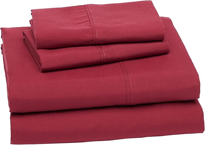 Amazon Basics Breathable, Wrinkle-Free, Ultra-Soft Microfiber 4 Piece Bed Sheet - Image 2