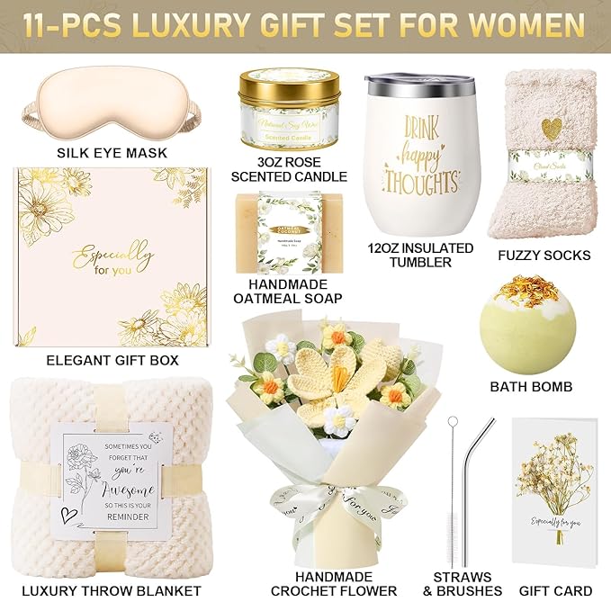Birthday Gifts for Women, Gift Baskets for Women Self Care Spa Set, Get Well - Image 2