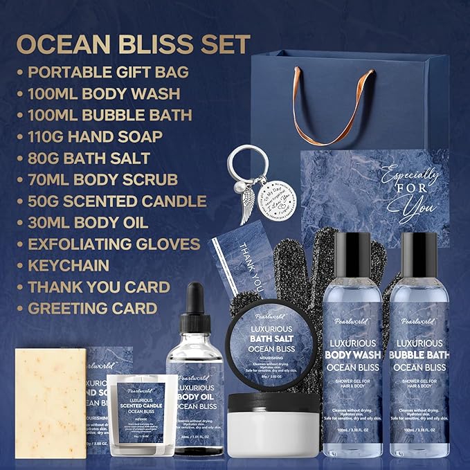 Father's Day Gift 12Pcs Men's Birthday Gift Ideas Ocean-Scented Bath Spa Set - Image 2