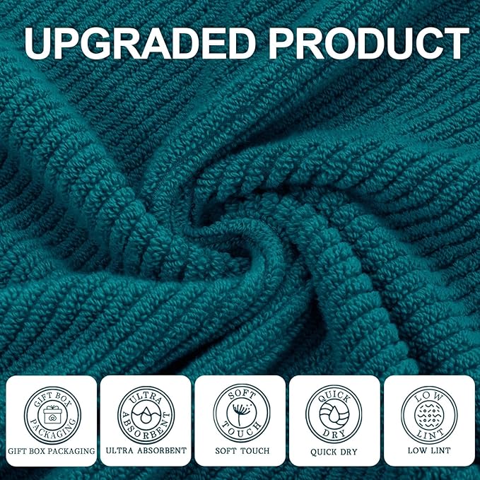 Bathroom Towels, 6 Piece Towel Set - Image 2