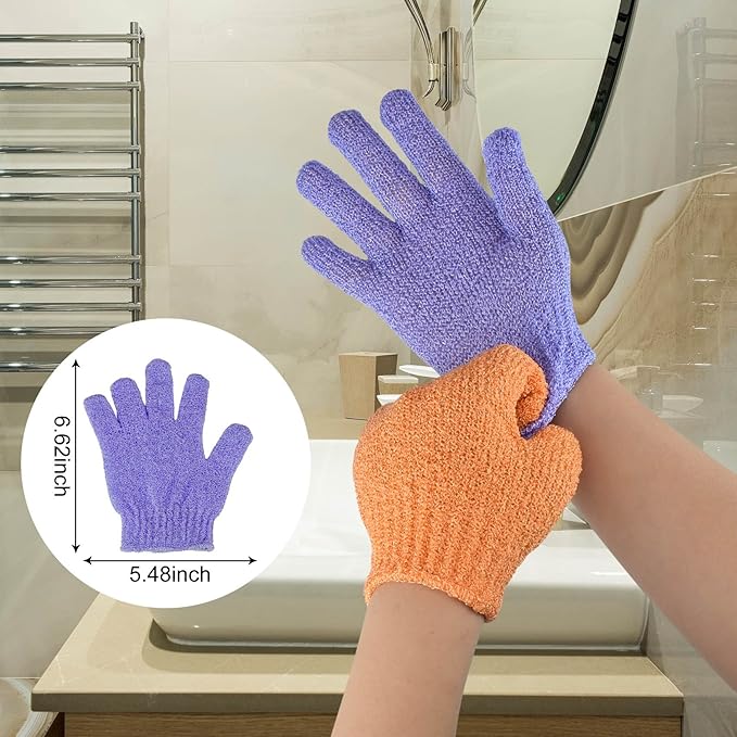 2 Pcs Shower Gloves, Exfoliating Gloves, Exfoliating Mitt, Exfoliating Body - Image 3