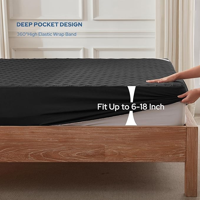 BEDLORE Waterproof Mattress Protector, Full Size Mattress Pad - Image 4