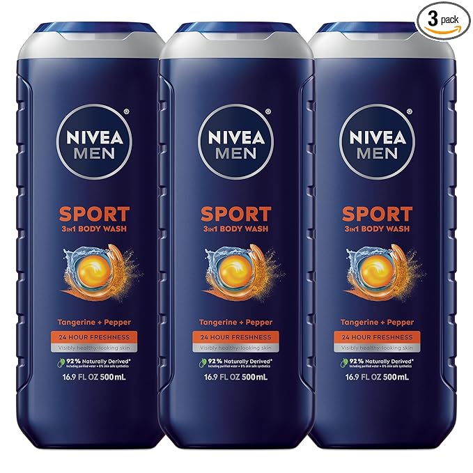 NIVEA MEN Sport Body Wash with Revitalizing Minerals, Tangerine and Pepper Scent by NIVEAMen