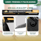 MyArtscape Graphite Transfer Paper Roll, Wax-Free, 17" x 15ft Transfer Paper Roll, Graphite Paper, Precise Carbon Paper Ideal as tracing Paper for Drawing