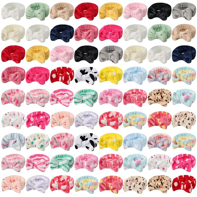 Jutom 74 Pcs Spa Headband Set 37 Styles Coral Fleece Terry Cloth Facial Hair by Jutom