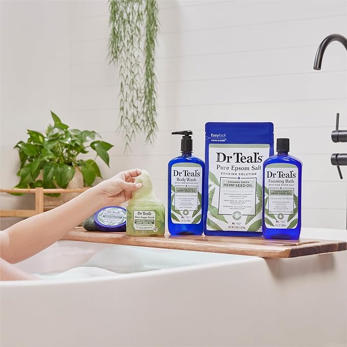Dr Teal's Body Wash with Pure Epsom Salt, Cannabis Sativa Hemp Seed Oil - Image 6