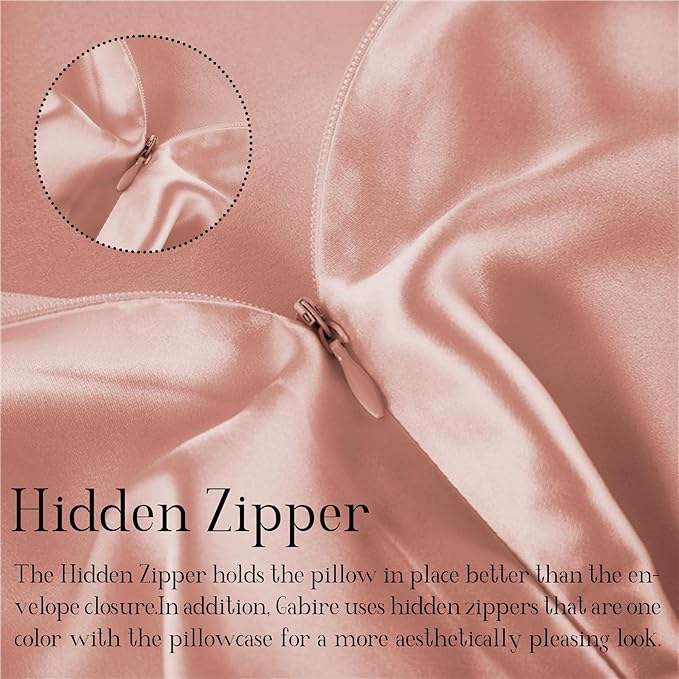 Gabire Mulberry Silk Pillowcases Set of 2, Both Sides Real Silk Pillow Covers - Image 4