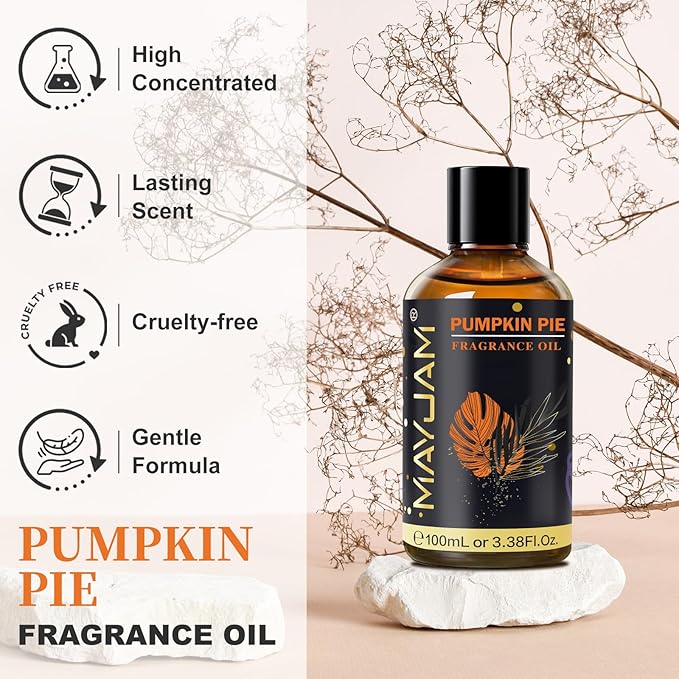 Pumpkin Pie Fragrance Oil Essential Oil, MAYJAM 3.38FL.OZ Pumpkin Pie Oil - Image 2