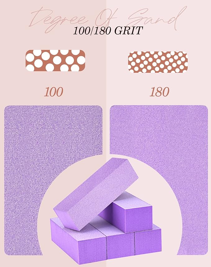 Maryton Nail Buffer Block, Medium/Fine Grit 100/180 Finishing Buffers - Image 3