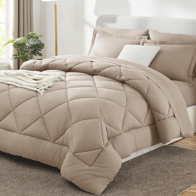 CozyLux King Size Comforter Set Wheat by CozyLux