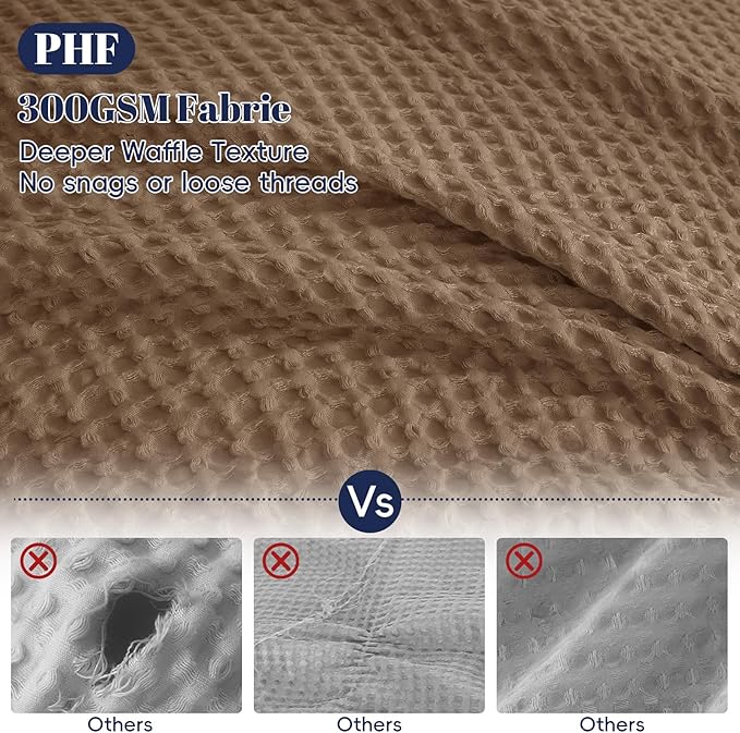 PHF Waffle Duvet Cover Set Twin/Twin XL Size, No Snagging Soft Luxury Textured - Image 3