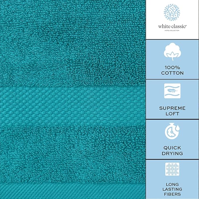 White Classic Luxury Soft Aqua Bath Sheet Towels - Image 7