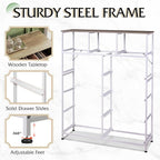 WLIVE Tall Dresser for Bedroom, Fabric Dressers Storage Tower, Dresser & Chest of Drawers Organizer Unit with 11 Drawers, Storage Cabinet, Hallway, Closets, Steel Frame, Wood Top, Greige