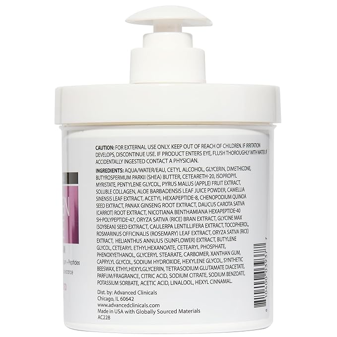 Advanced Clinicals Collagen Peptides Firming Body Lotion Face Cream + Collagen - Image 8