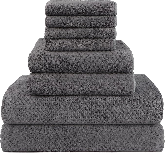 HOMEXCEL 8 Piece Bath Towel Set, Microfiber Bathroom Towel by HOMEXCEL