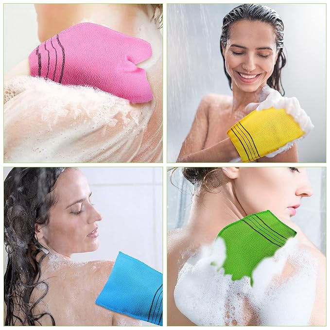 Tatuo 12 Pieces Korean Exfoliating Mitt Glove Italy Towel Body Skin Scrubber - Image 4