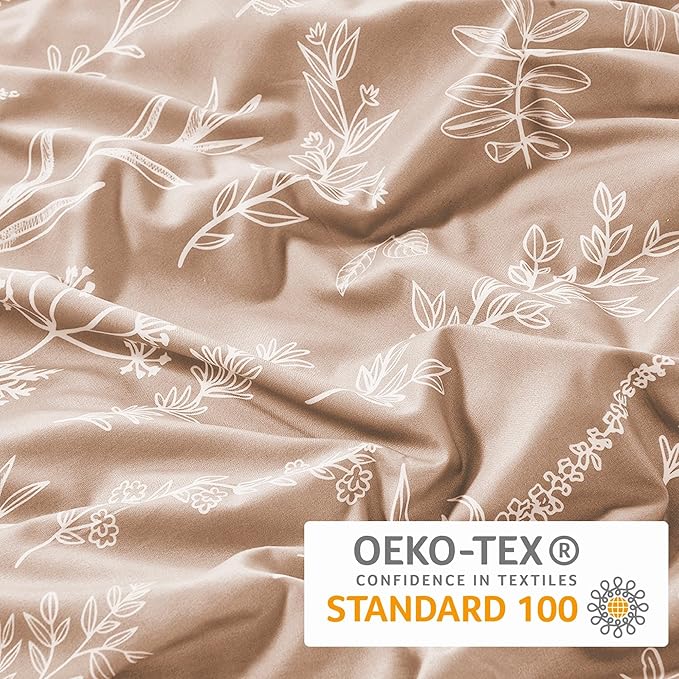 MUXHOMO Duvet Cover King Size, Reversible Floral Rosy Gold Duvet Cover Set - Image 2