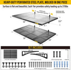 2Pack 2x3ft Adjustable Metal Garage Wall Shelving Heavy Duty Garage Storage Shelf Wall Mounted Black