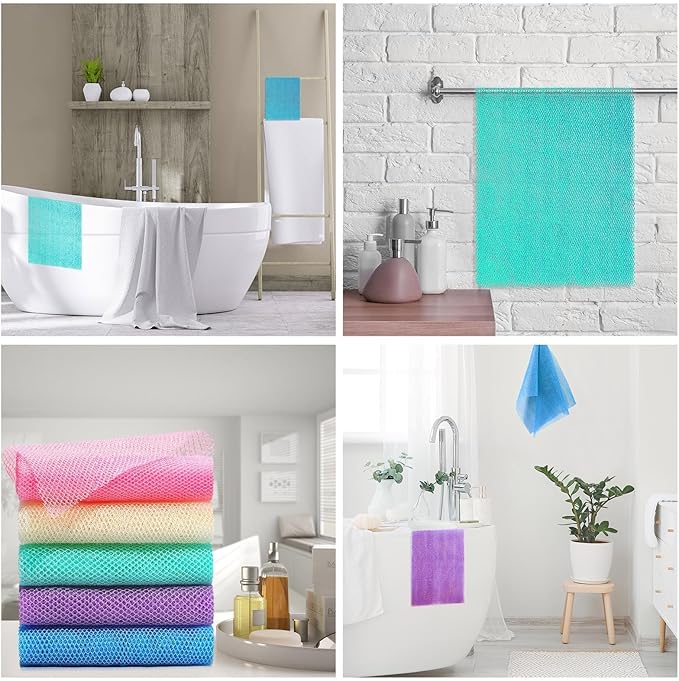 UJFQBH 6 Pieces African Bath Sponge African Net Long Net Bath Sponge - Image 6