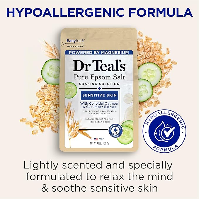 Dr Teal's Epsom Salt Magnesium Soak, Sensitive Skin - Image 4