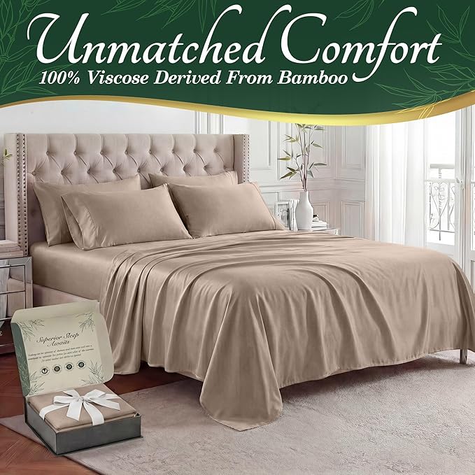 DECOLURE 100% Viscose Derived from Bamboo Sheets Twin Size - Image 2
