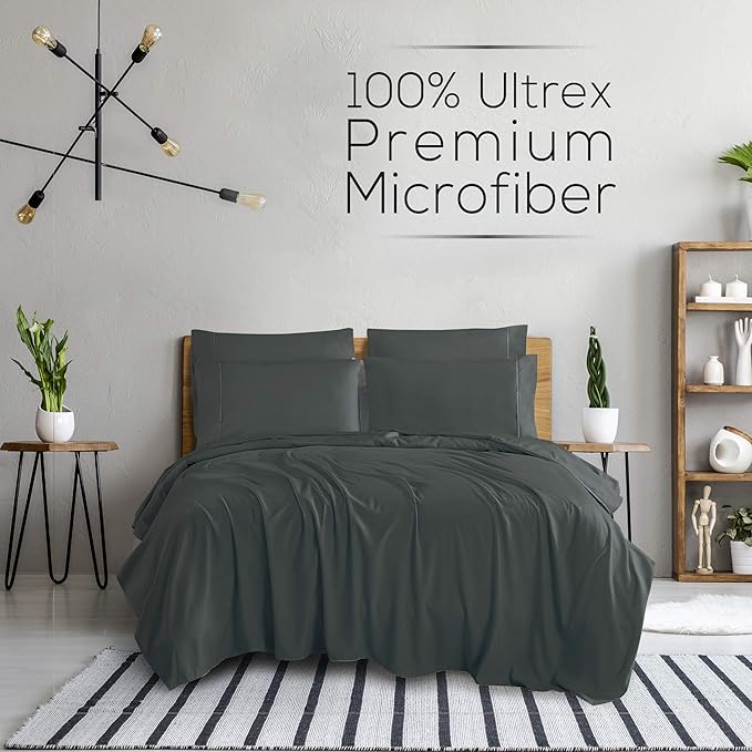 Mueller Luxury 6 PC Full Size Bed Sheets, Super Soft 1800, Deep Pocket up to - Image 2