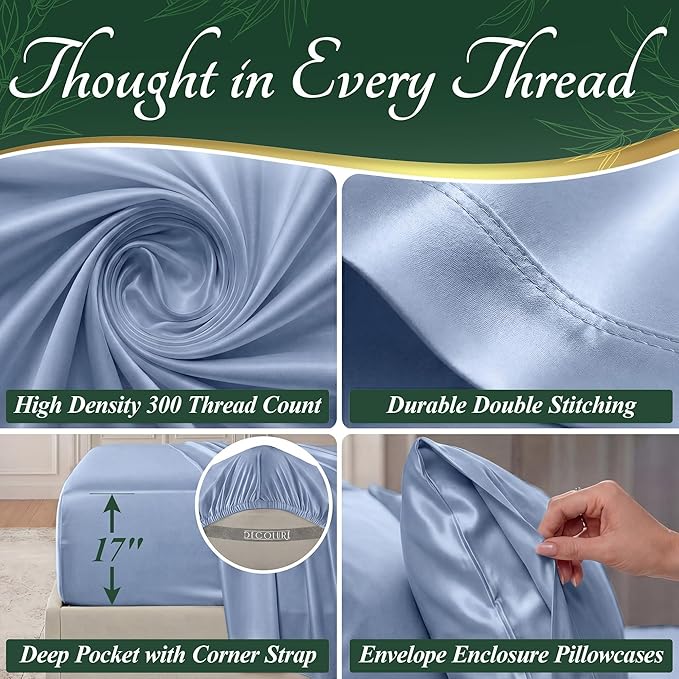 DECOLURE 100% Viscose Derived from Bamboo Sheets Full Size - Image 4