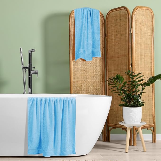 BELZZI Home Ultra Soft 4 Pack Oversized Bath Towel Set 27x54, Cotton Compact - Image 5