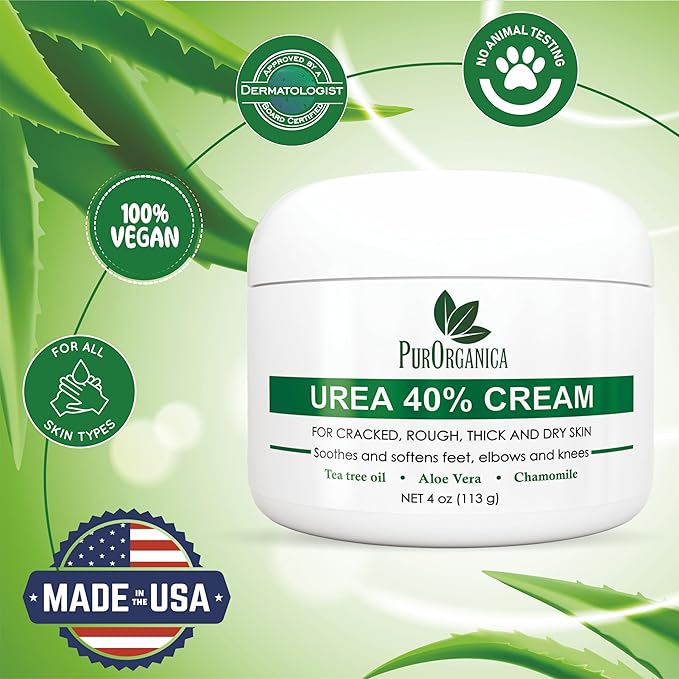 PurOrganica Urea Cream 40% – Made in USA, Maximum Strength Foot Cream - Image 3