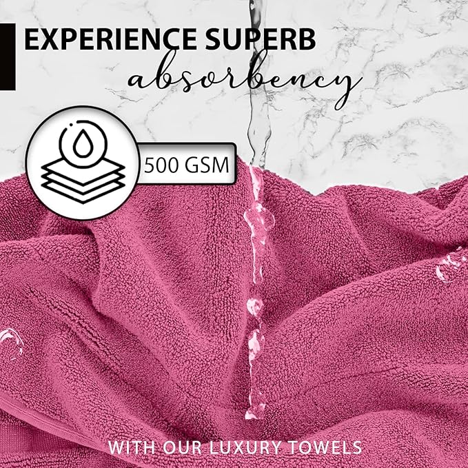 KAHAF COLLECTION 100% Cotton Bath Towels, 24x48 Pack of 6 Towels, Quick Dry - Image 2
