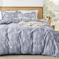MUXHOMO Duvet Cover King Size, Reversible Floral Grey Duvet Cover Set by MUXHOMO